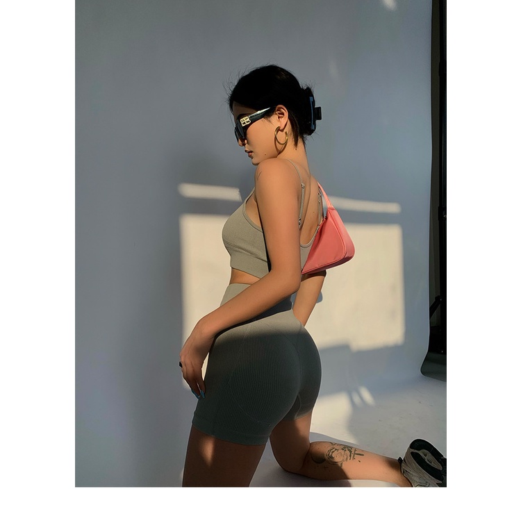 Bộ thể thao tập yoga gym SWEET LOVE chất gân tăm co dãn free size