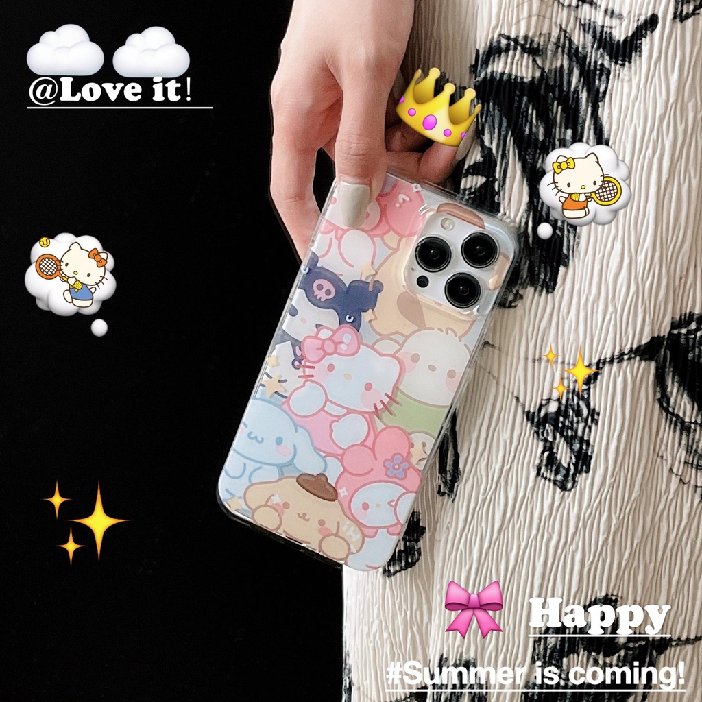 Ốp Điện Thoại Imd Mềm Trong Suốt In Hình Sanrio Hoạt Hình Dễ Thương Cho iPhone 14 13 12 11 Pro Max