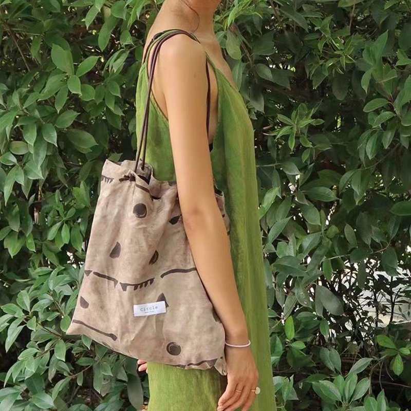 Túi Xách Bằng Vải canvas Và Da Bò satin Phong Cách Trung Hoa Dành Cho Nữ