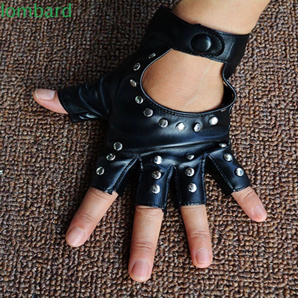 Găng Tay Hở Ngón Gắn Đinh Tán Phong Cách Hip hop Punk Dùng Khi Lái Xe / Nhảy