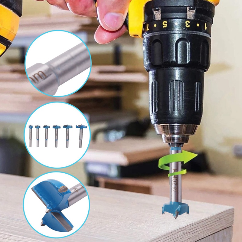 Bộ 6 Mũi Khoan 15-40mm Cho Vật Liệu Gỗ