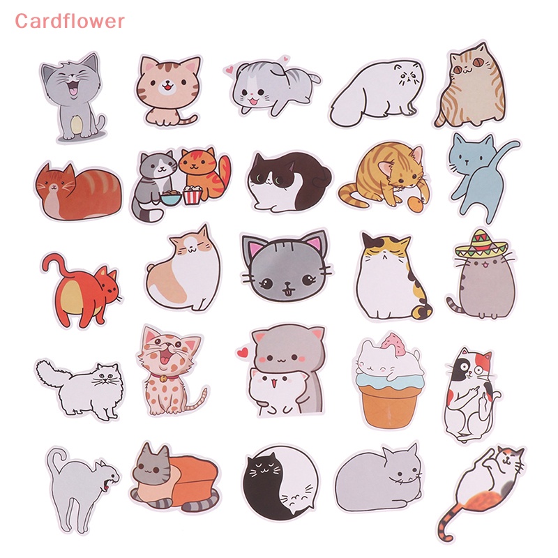 50 Miếng Dán Hình Mèo Dễ Thương Trang Trí Laptop, Điện Thoại, Vali, Xe Hơi, Ván Trượt Mới