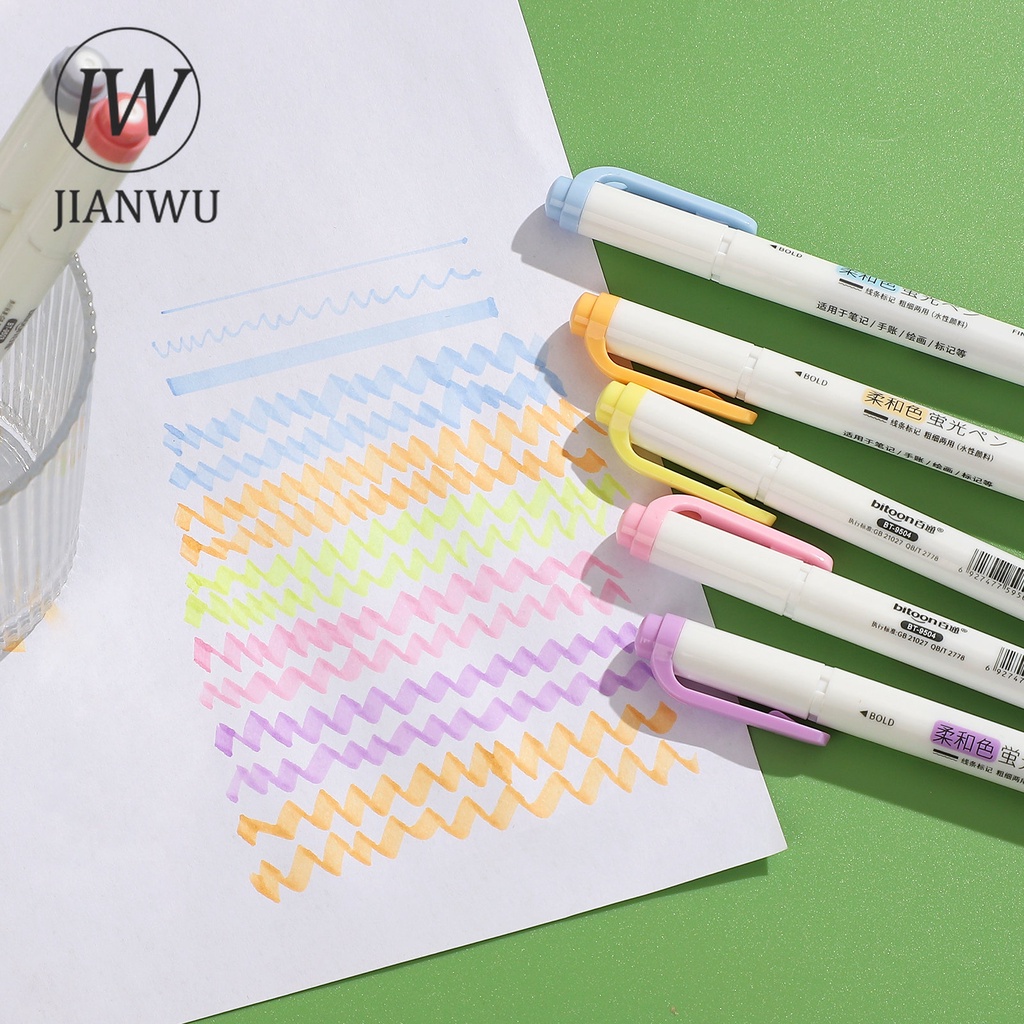 Set 5 Bút Đánh Dấu Hai Đầu Đa Sắc Sáng Tạo Cho Học Sinh DIY