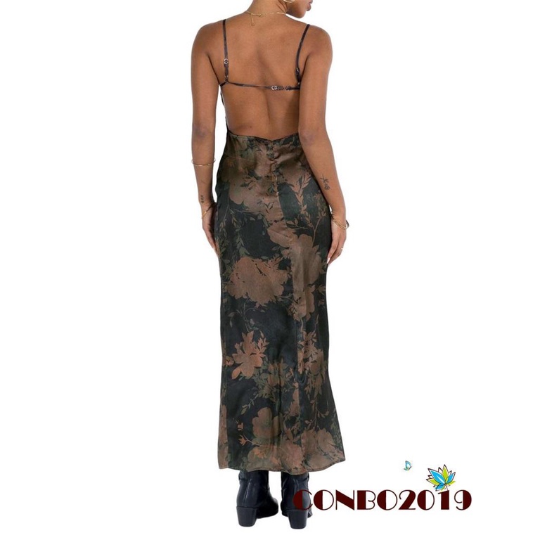 Đầm Dài Không Tay Hở Lưng Phong Cách Cổ Điển Quyến Rũ Dành Cho Nữ