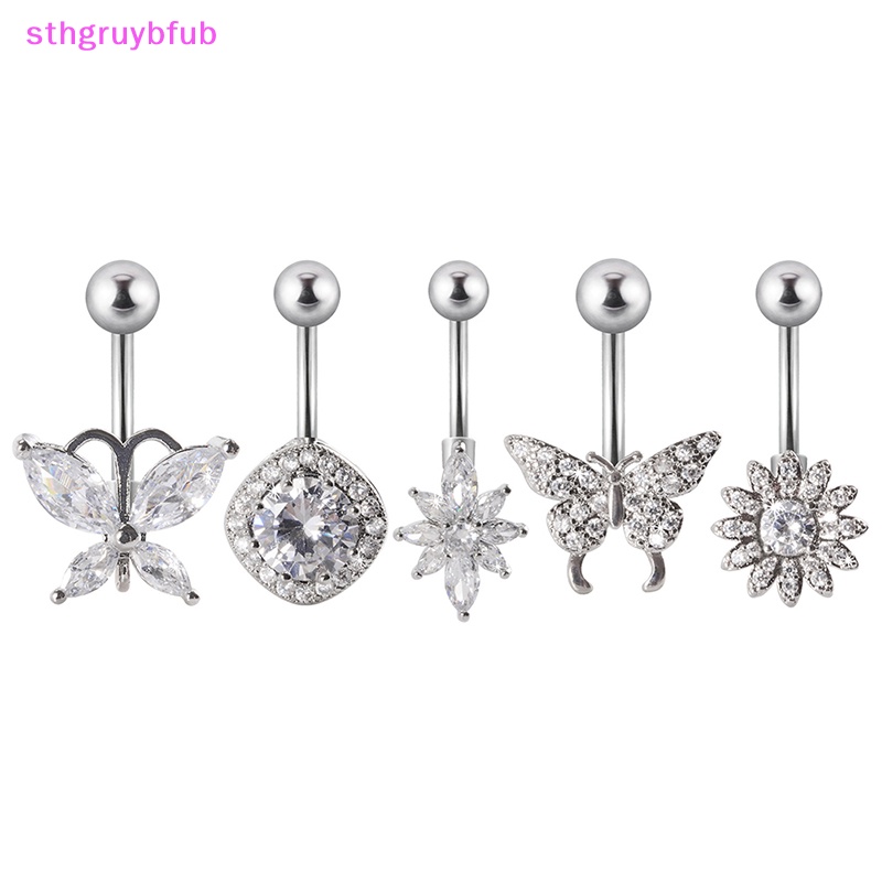 Khuyên RốN HìNh BướM ĐíNh Đá BằNg ThéP Không Gỉ