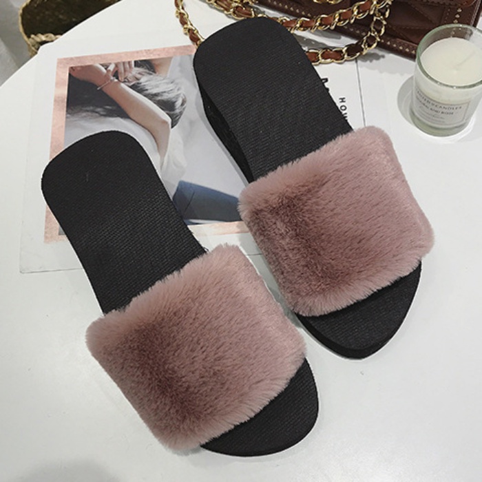 Dép Lông Xù Thời Trang Hàn Quốc Dành Cho Nữ