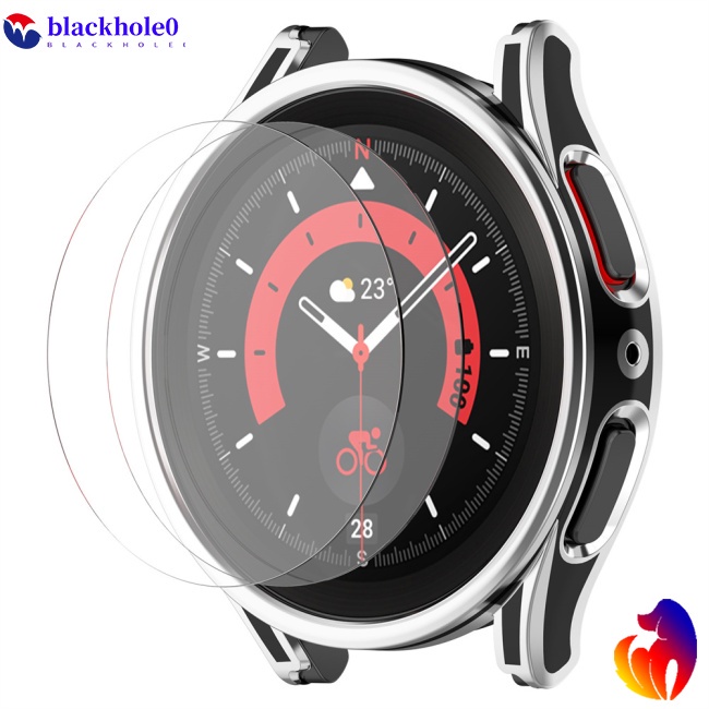 Ốp Bảo Vệ Bằng Silicone Kèm Kính Cường Lực Cho Đồng Hồ Samsung Watch5 / Watch5 Pro (40mm 44mm 45mm)