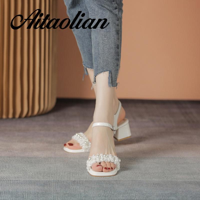 Xăng đan Da Mũi Vuông Đế Dày 5cm Thời Trang Cho Nữ Màu Sắc