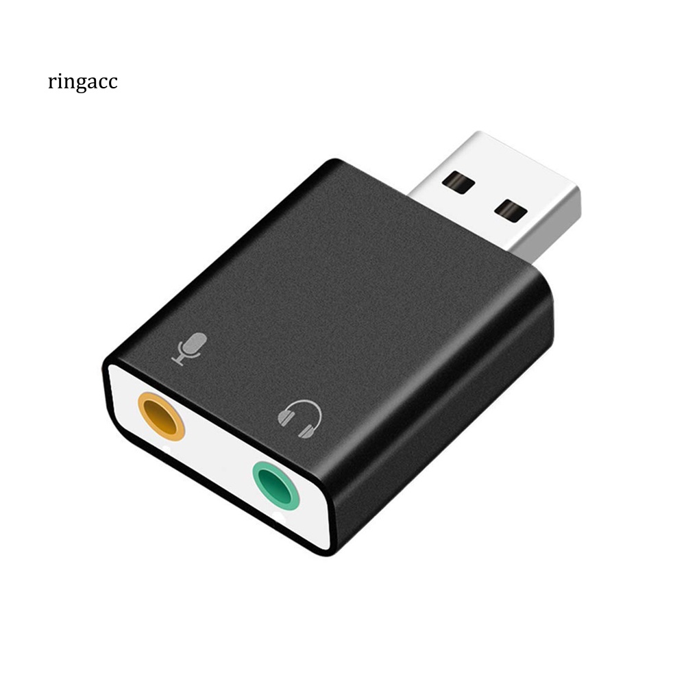Thẻ Âm Thanh Ngoài USB7.1 Bằng Hợp Kim Với Giắc Cắm 3.5mm Chuyên Dụng Cho PC Notebook RGA