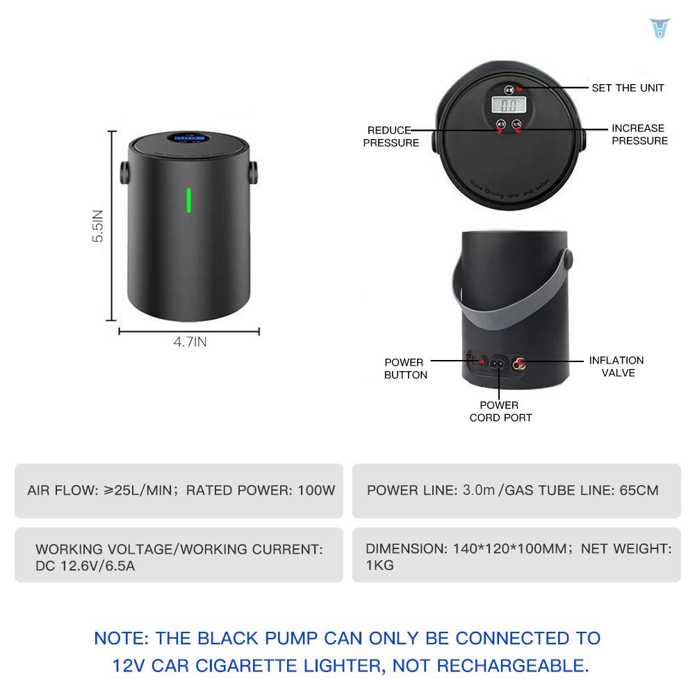 Máy Bơm Hơi Lốp Xe Điện Tử 12V Chuyên Dụng