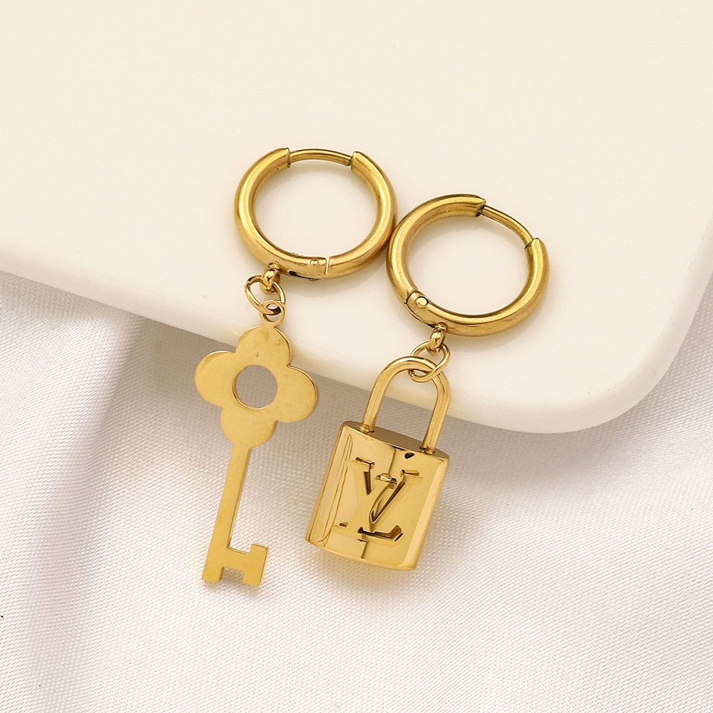 LOUIS VUITTON Bông Tai LV Bằng Thép Titan Thời Trang Cho Nữ