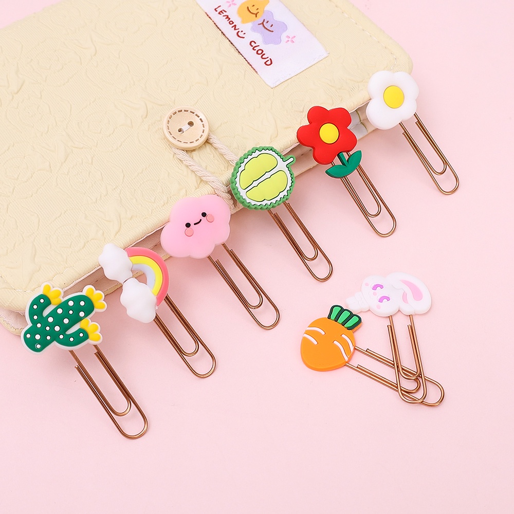 Kẹp Giấy Mini 6CM Bằng Hợp Kim Họa Tiết Trái Cây Hoạt Hình Dễ Thương