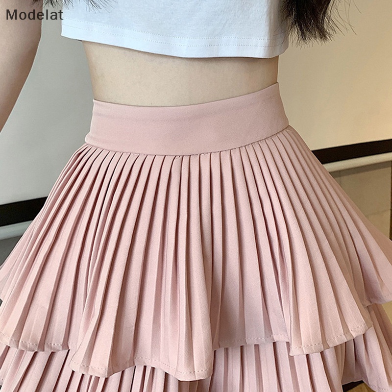 Mfc Chân Váy Mini Lưng Cao Xếp Ly Màu Trơn Thời Trang Mùa Hè Hàn Quốc Gợi Cảm Dễ Phối Đồ Dành Cho Bạn Nữ