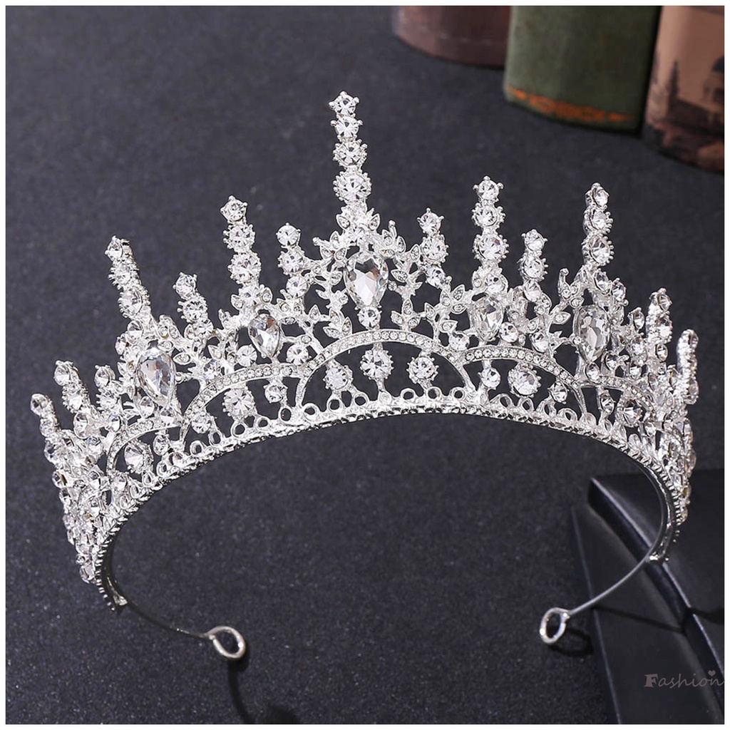 Băng Đô Vương Miện Đính Đá Lấp Lánh Sang Trọng Cho Cô Dâu