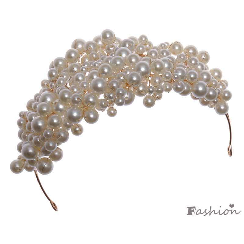 Vương Miện Nữ Hoàng Đính Hạt Giả Ngọc Trai