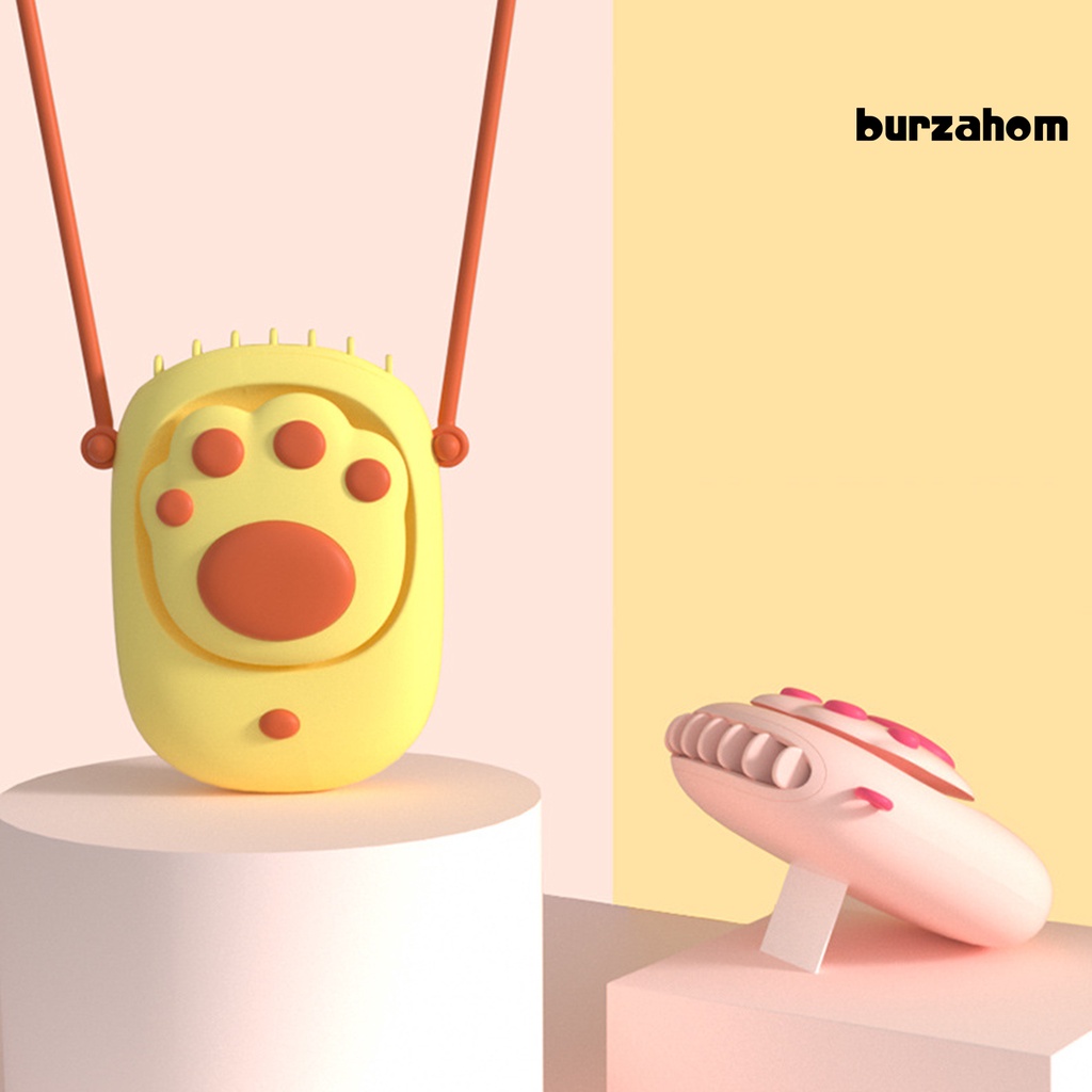 Quạt Đeo Cổ 3 Tốc Độ Gió Mini Hình Chân Mèo