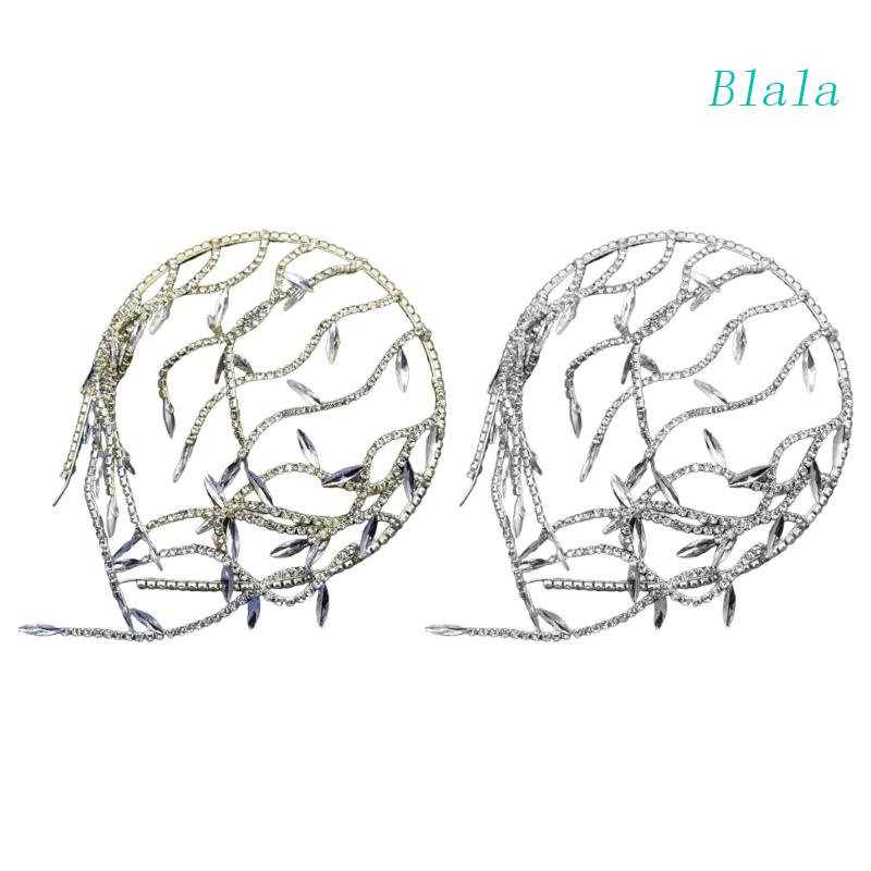 Băng Đô Cài Tóc Hình Cành Lá Đính Đá Cho Cô Dâu