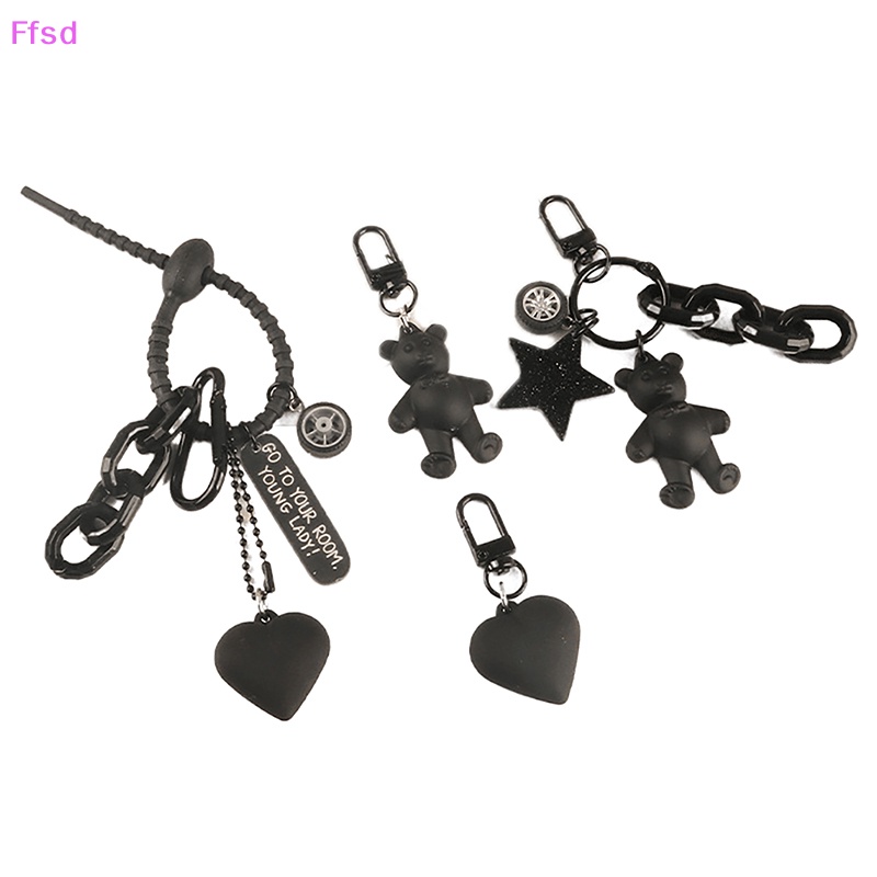 {Ffsd} Móc Khóa Trang Trí Ba Lô / Túi Xách / Ô Tô Hình Gấu Thắt Nơ Hoạt Hình