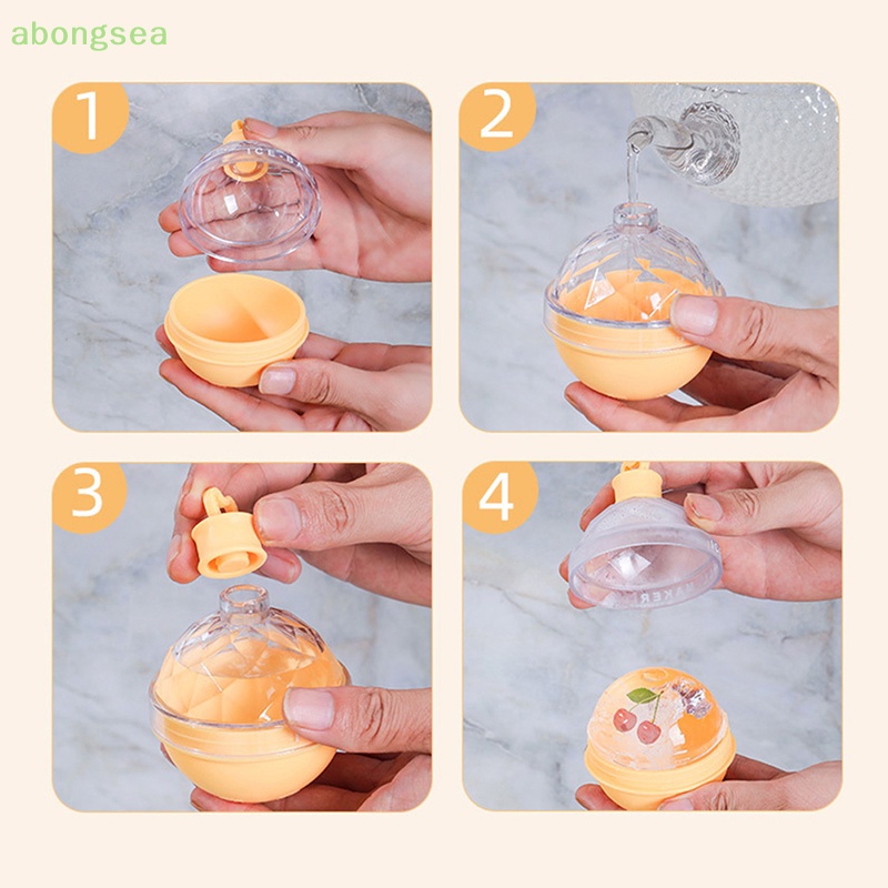 Abongsea Khay Silicon Cấp Thực Phẩm Làm Đá Hình Tròn Nhiều Màu Sắc