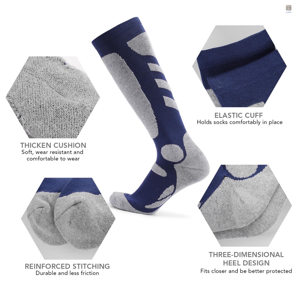 Set 2 Đôi Vớ Thể Thao Trượt Tuyết Dệt Kim Dày Thoáng Khí Nhanh Khô Chống Mài Mòn LIXADA Dành Cho Nam