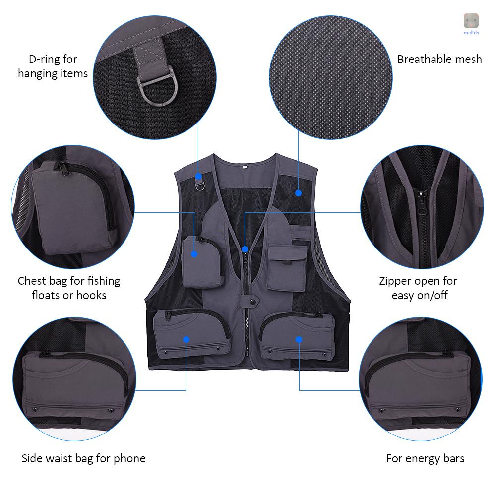 Áo Khoác Câu Cá Không Tay Nhiều Túi Tiện Dụng Dành Cho Nam