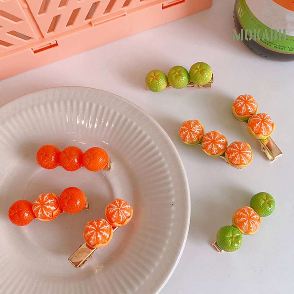 Kẹp Tóc Họa Tiết Trái Cam Dễ Thương Bắt Mắt