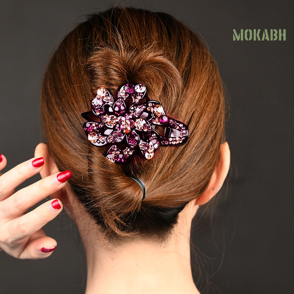 Kẹp Tóc Đính Đá Chống Trượt Bằng Chất Liệu Acrylic Thời Trang Dành Cho Nữ