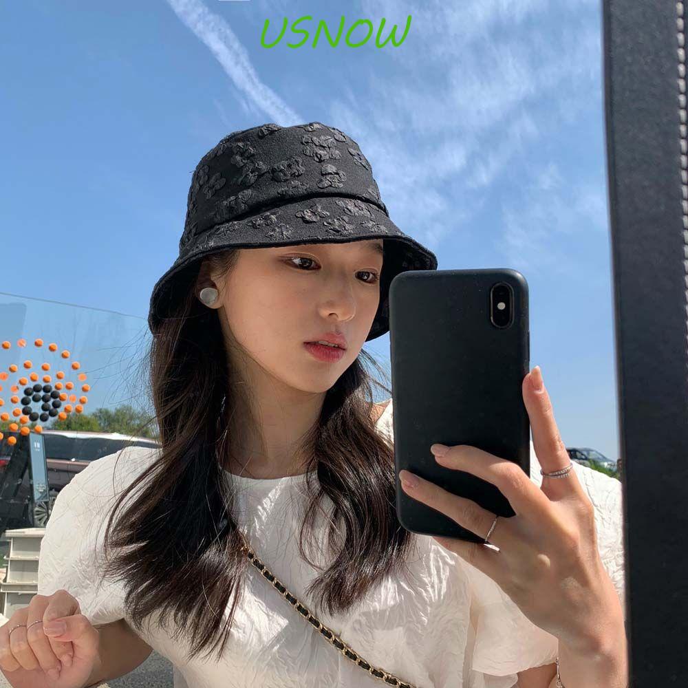 Nón Tai Bèo Mỏng Màu Sắc Tinh Khiết Thêu Họa Tiết Xinh Xắn Thời Trang Mùa Hè Cho Nữ