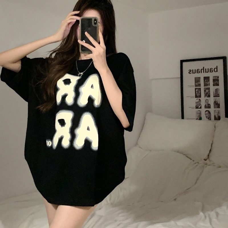 Áo Thun Cotton Tay Ngắn Dáng Rộng Thiết Kế Mới Năng Động Thời Trang Dành Cho Nữ