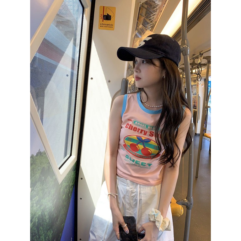 Áo Sát Nách Cổ Tròn Màu Trơn Phong Cách Hàn Quốc Thời Trang Mùa Hè Cho Nữ