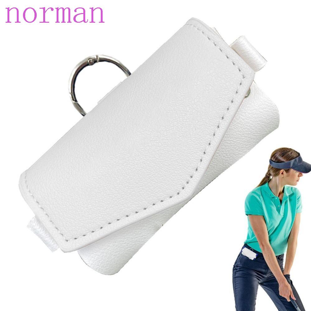 Norman Túi Da PU Đựng 2 Quả Bóng Golf Đeo Hông Gọn Nhẹ Chống Trầy Xước