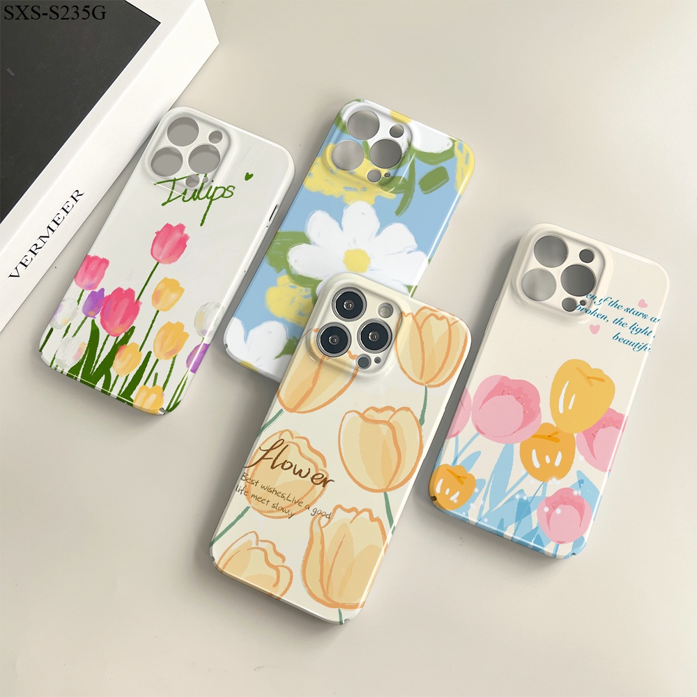 Compatible With Samsung Galaxy S23 S22 S21 S20 Plus Ultra FE S21+ S22+ S23+ 5G cho Ốp lưng điện thoại In Hình Cartoon Simple Flowers