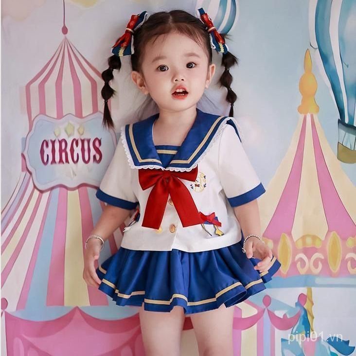 Bộ Đầm Công Chúa Hai Mảnh Phong Cách Preppy Thời Trang Mùa Xuân Cho Bé Gái cxb Pici01.vn5.18