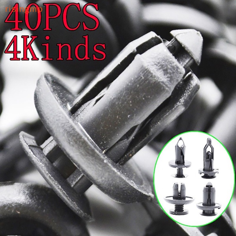 FENDER Set 40 Đinh Tán Bằng Nhựa Phụ Tùng Cho Xe Ô Tô