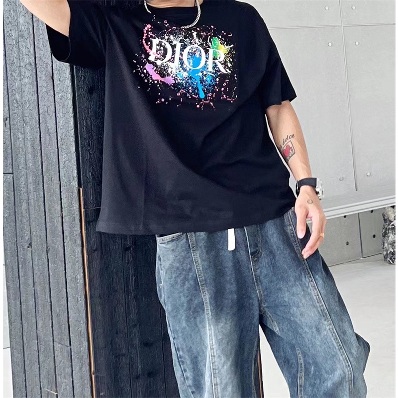 D1 &amp; or &amp; Áo Thun Unisex Phiên Bản Cao Cấp Tay Ngắn In Họa Tiết Tắc Kè 23 Thời Trang Đường Phố Xuân Hè