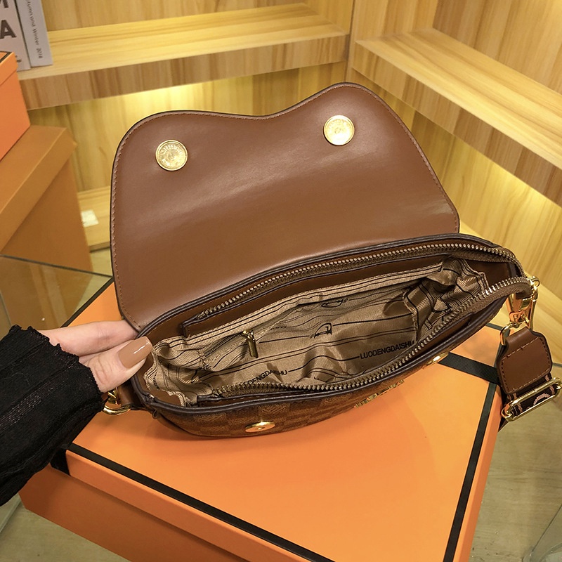 Túi Xách Đeo Vai Kiểu Yên Ngựa In Họa Tiết Cổ Điển Thời Trang Cho Nữ