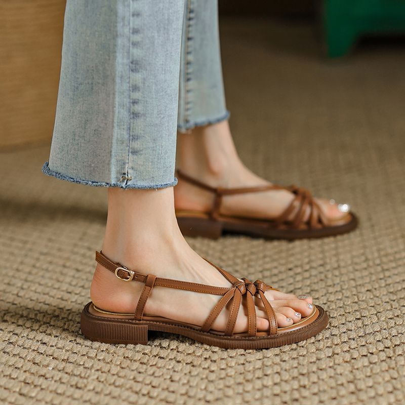 Giày Sandal Đế Bằng Thiết Kế Đơn Giản Thoải Mái Thời Trang Mùa Hè Cho Nữ