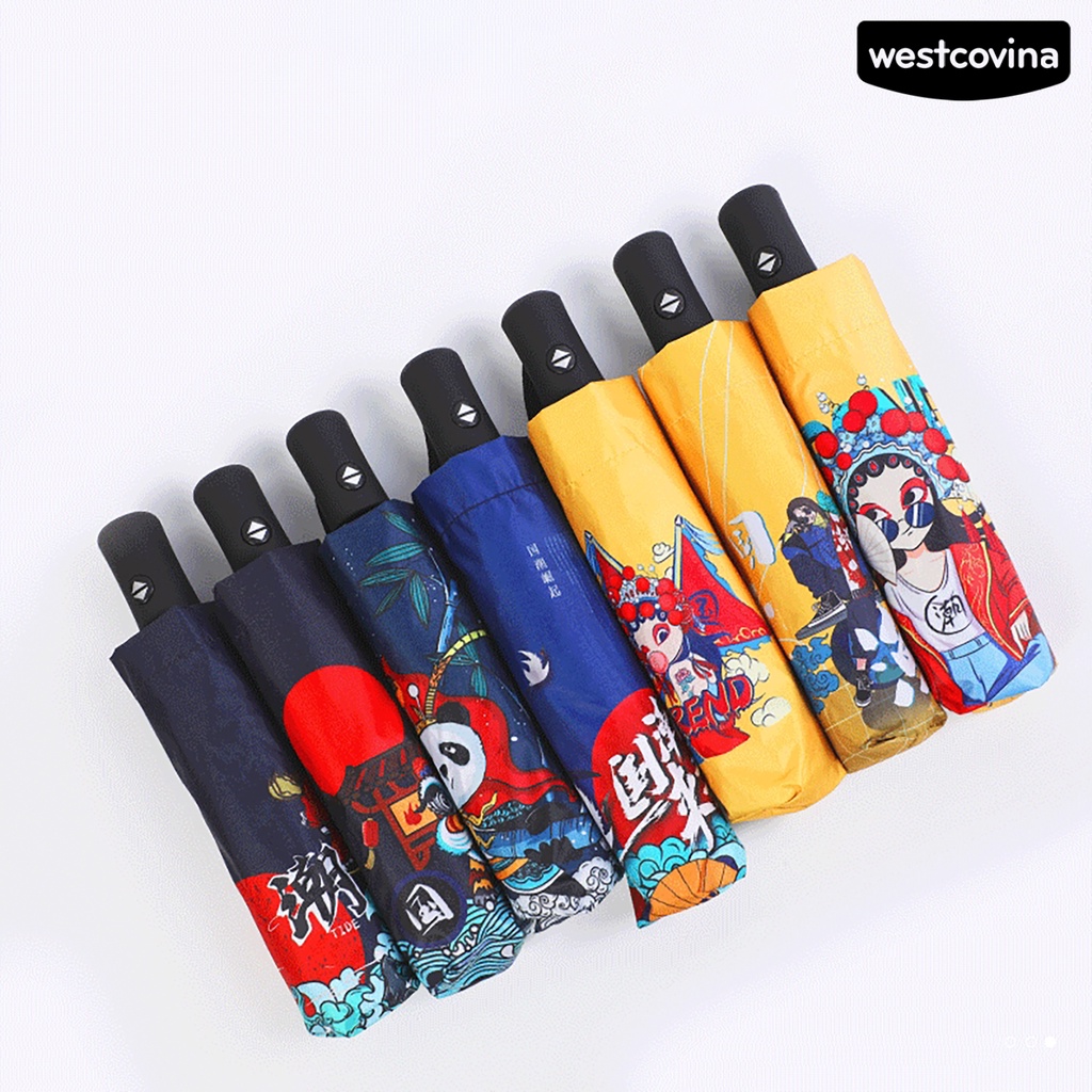 [COD]☁Dù Vải Gấp Tự Động Chống Rơi Phong Cách Trung Hoa