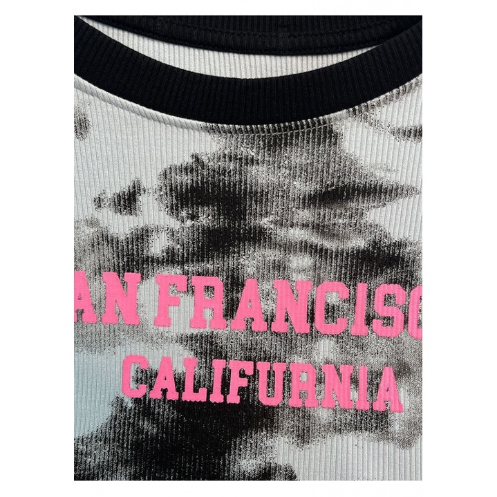 Áo baby tee Thun croptop Raglan Tay Ngắn Dáng Ôm Màu Sắc Tương Phản Thời Trang Mùa Hè Dành Cho Nữ