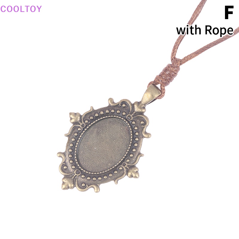 Cooltoy Đế Trống Hình Oval 18 * 25mm Làm Mặt Dây Chuyền DIY Kèm Dây Đeo Cổ Điển