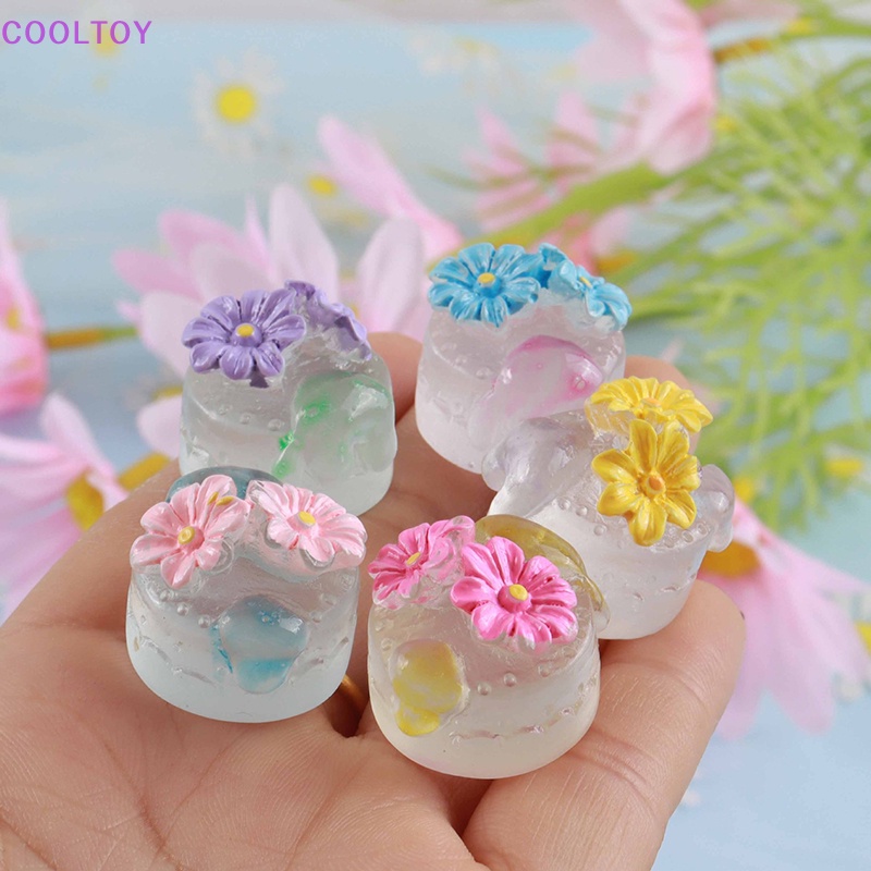 Set 5 Mô Hình Bánh Ngọt Mini Bằng Nhựa Trong Suốt Phát Quang Độc Đáo