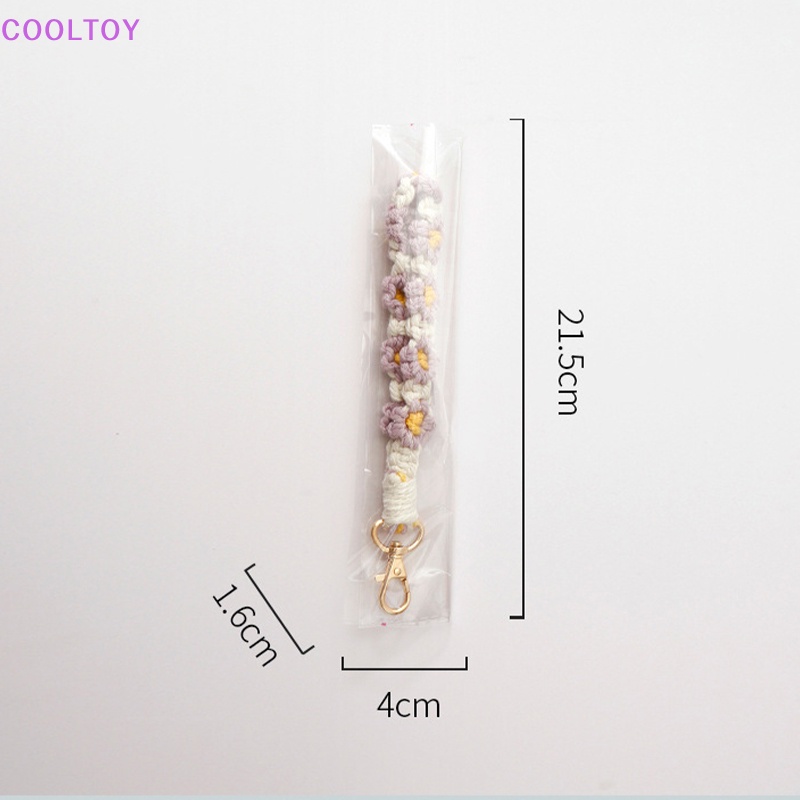 Cooltoy Móc Khóa Dây Tua Rua Dệt Thủ Công Hình Hoa Cúc Phong Cách Bohemian Trang Trí Xe Hơi