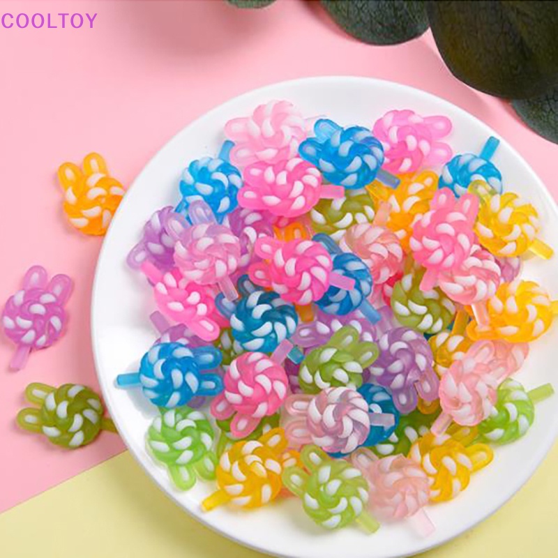 Set 10 Kẹo Mút Nhựa Phát Quang DIY Màu Sắc Ngẫu Nhiên Cho Nhà Búp Bê