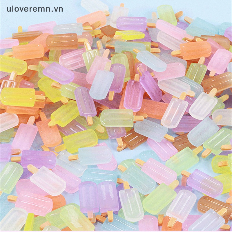 Set 10 Kẹp Tóc Nhựa Phát Quang Hình Cây Kem Đáng Yêu