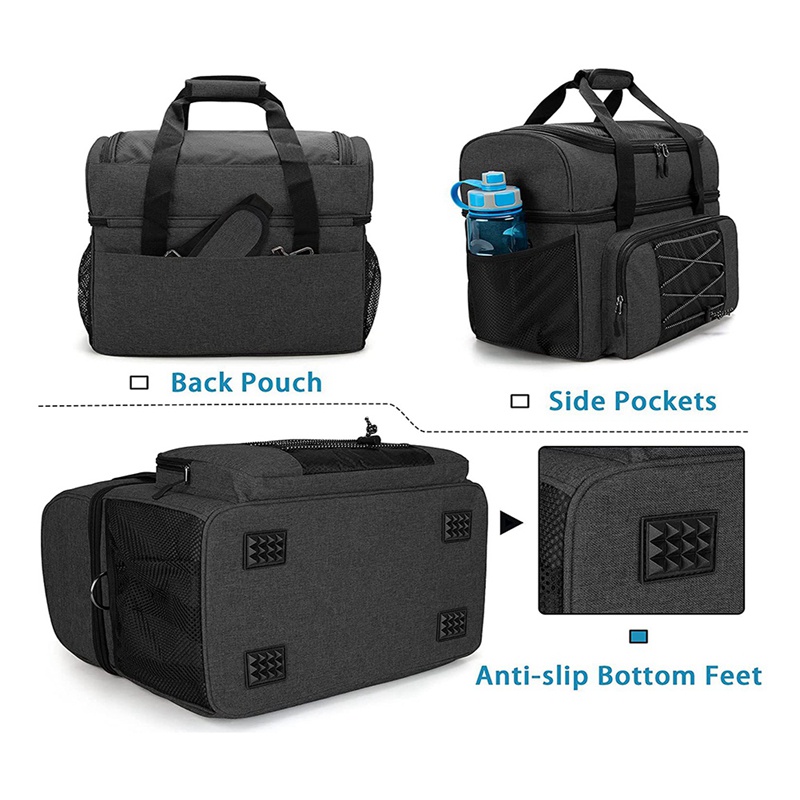 Túi Đựng Bowling Bằng Vải Oxford Kèm 2 Quả Bóng Và Giá Đỡ Có Thể Tháo Rời