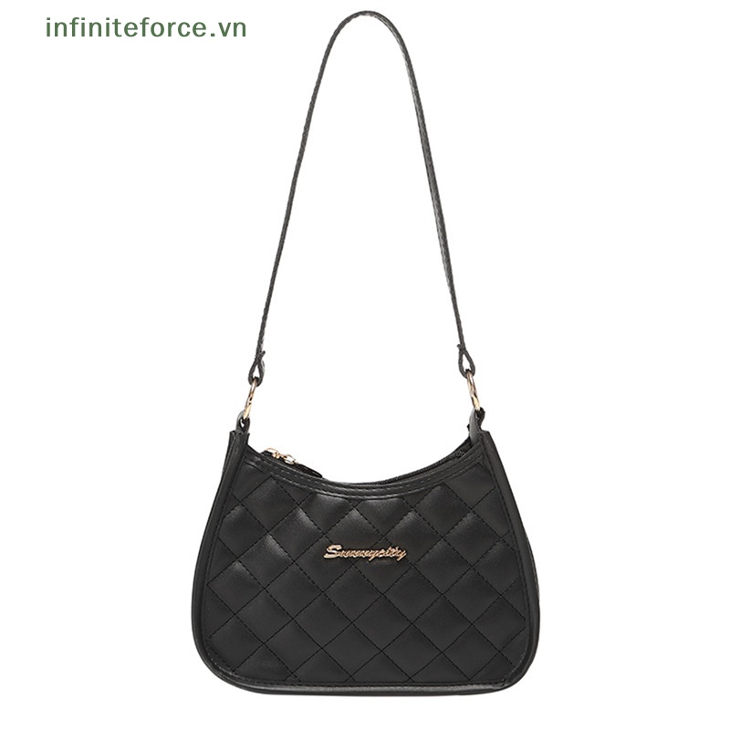 Túi Xách Da PU Màu Trơn Thêu Họa Tiết Hình Thoi Thời Trang Cho Nữ