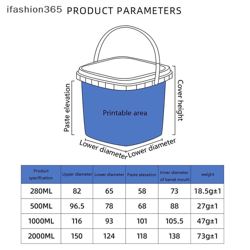 Hộp Nhựa Đựng Thực Phẩm Có Nắp Và Tay Cầm 280ML / 500ML / 1L / 2L ifashion365
