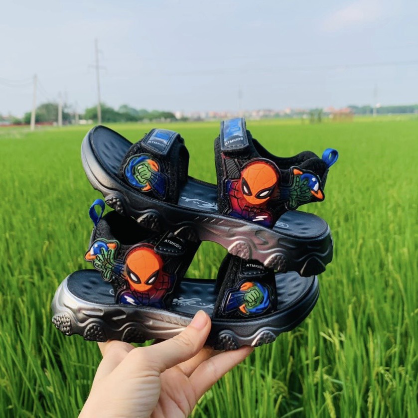 Sandal siêu nhân cho bé trai - dép quai hậu khâu đế bền đẹp đế mềm êm chân cho bé đi học đi chơi mã Y38 D38