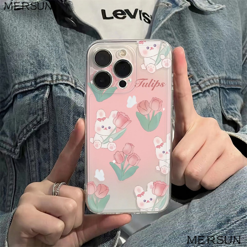 ✅Ốp Điện Thoại Mềm Chống Sốc Hình Hoa Tulip 6In WGPG Cho Iphone1213max 14pro11 Simple 78 plus