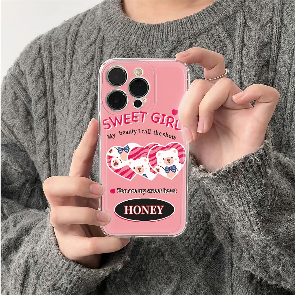 ✅Ốp Điện Thoại Mềm Chống Sốc Hình Gấu Nhỏ Cho Iphone12 Style 6In 13 11 14proplus78 Simple Love max J7B9